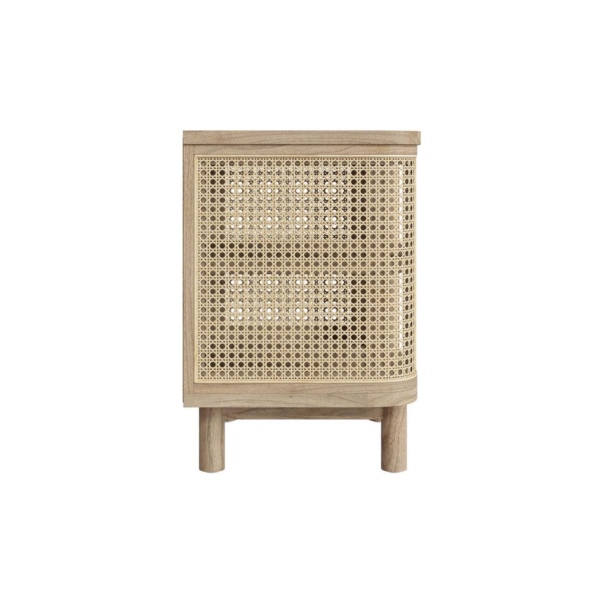 Voir la diapositive 5 : MAISON PAVANE Table de chevet en bois massif et cannage-antik