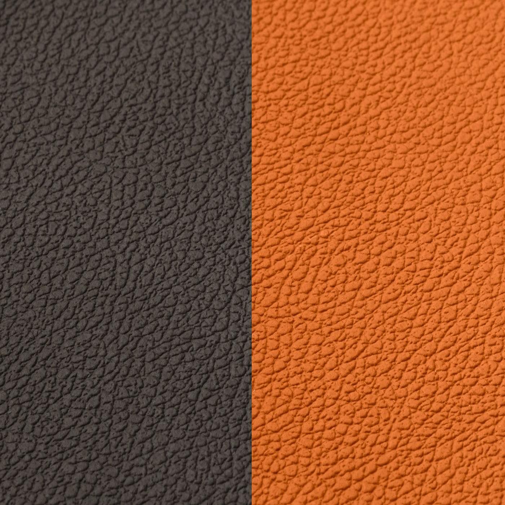 Voir la diapositive 4 : BJORN Sous-verre rond réversible - 6 pièces - cuir recyclé orange et chocolat