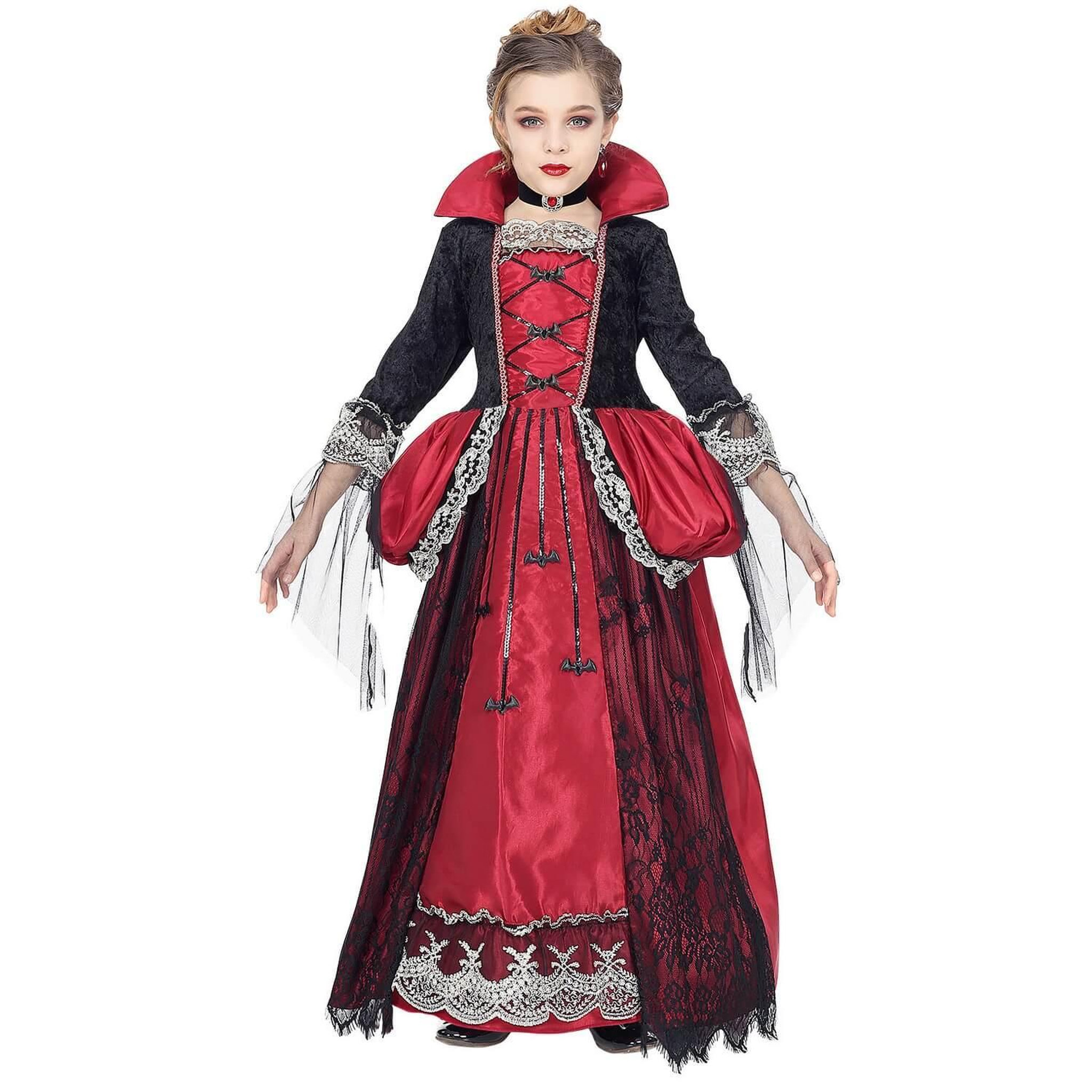 Voir la diapositive 2 : WIDMANN Déguisement vampiresse - Fille - 8/10 ans (128 à 140 cm)