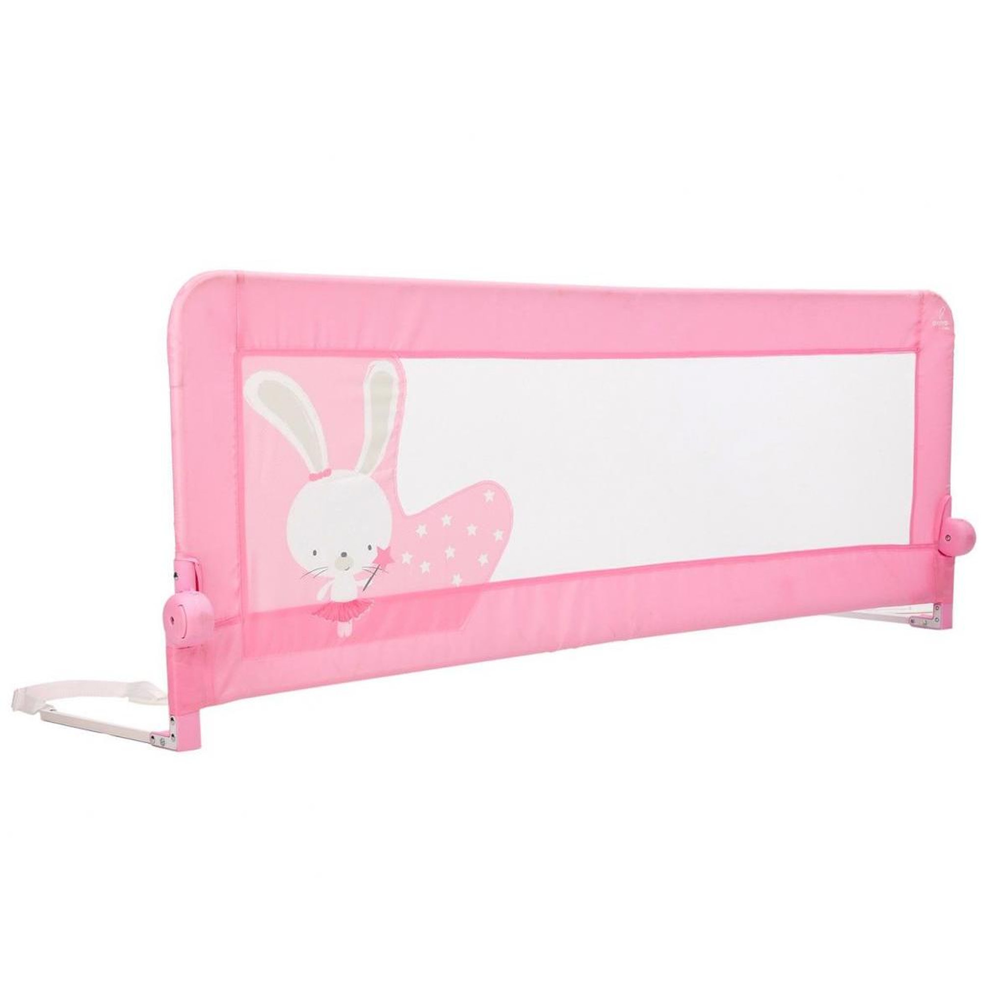 Voir la diapositive 2 : Asalvo Barrière de lit 2 en 1 en rose lapin pour enfants