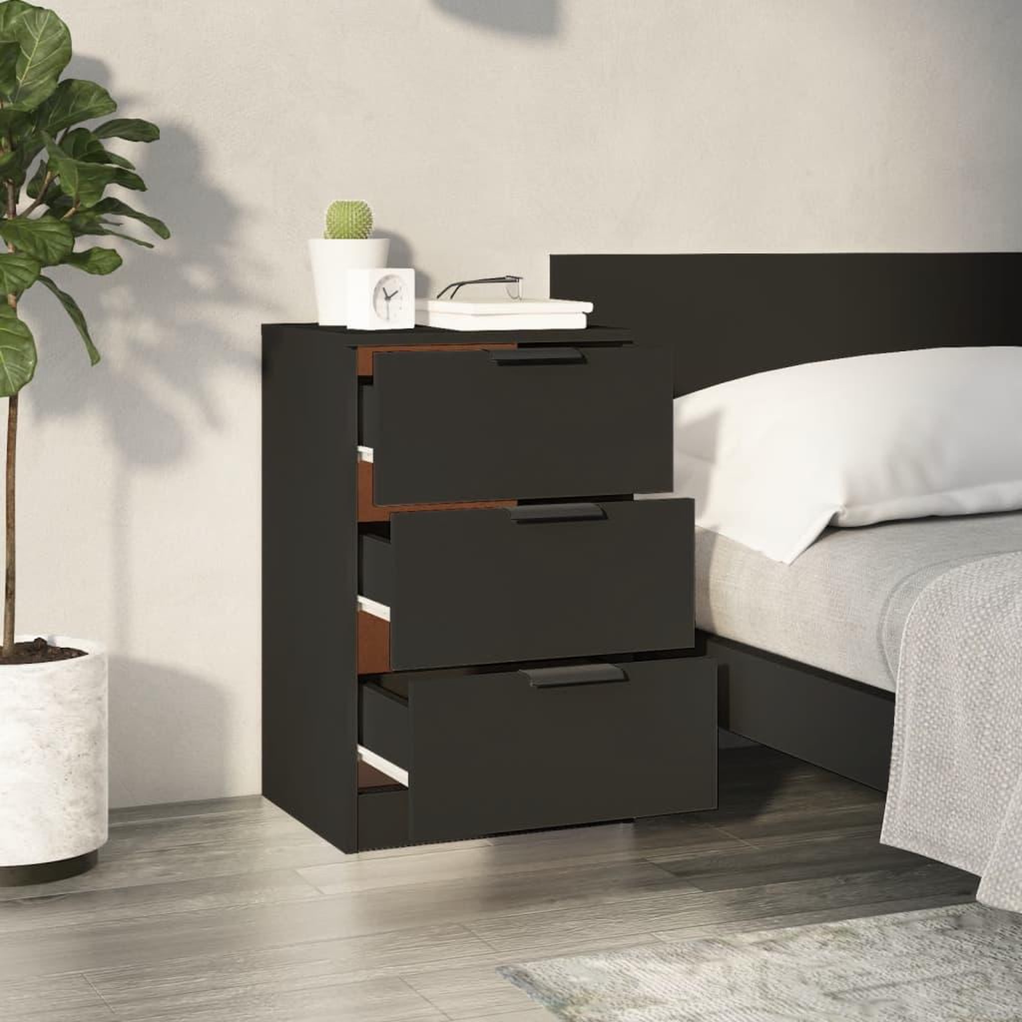 Voir la diapositive 3 : VIDAXL Tables de chevet 2 pcs noir 40x36x65 cm