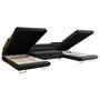 Voir la diapositive 3 : BEST MOBILIER Ayden - canapé panoramique en u 7 places convertible avec coffre et têtières réglables en tissu