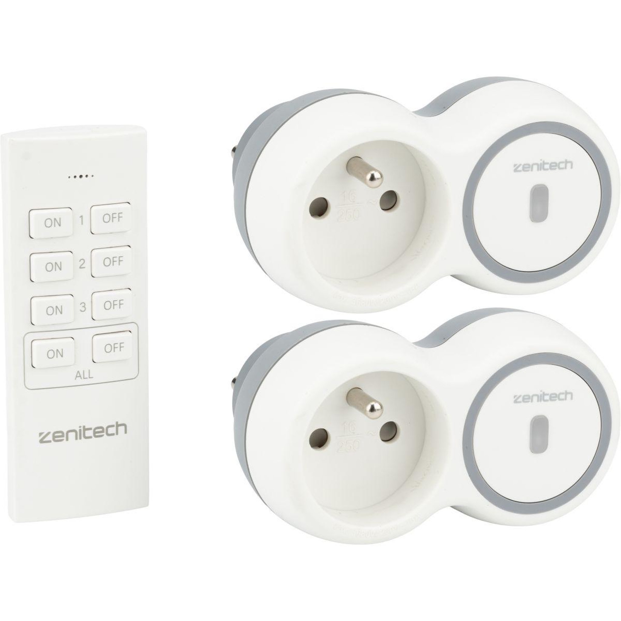 ZENITECH Multiprise 2 prises télécommandées 2300w + remote