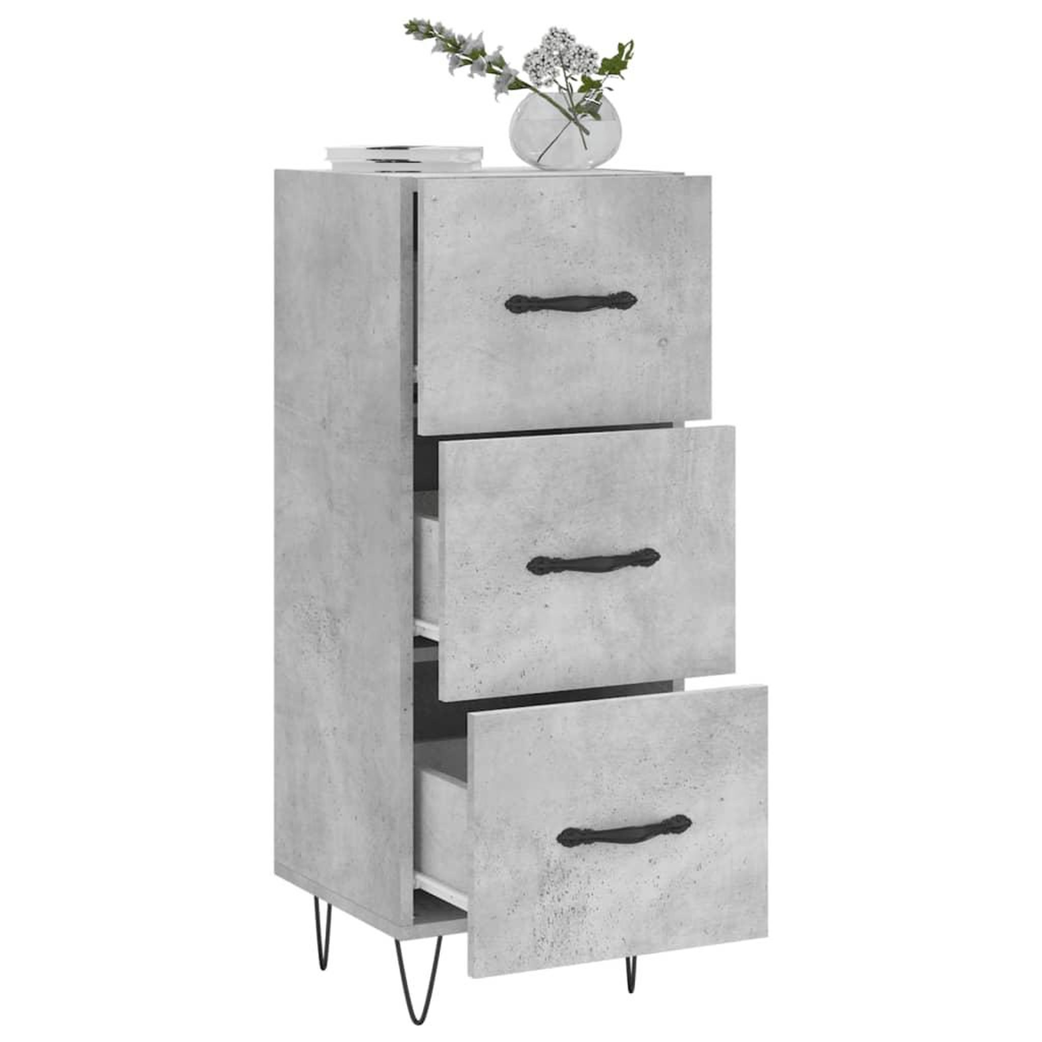 Voir la diapositive 4 : VIDAXL Buffet Gris beton 34,5x34x90 cm Bois d'ingenierie