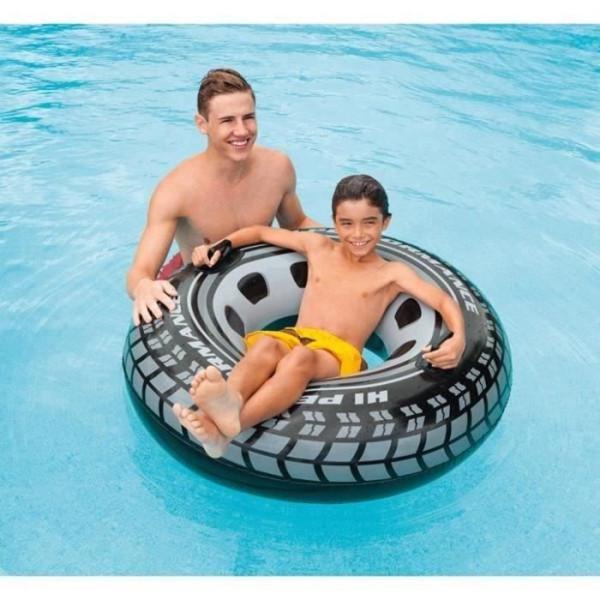 Voir la diapositive 2 : INTEX Bouée a poignées - intex - pneu - 114 cm - vinyle - garçon et fille