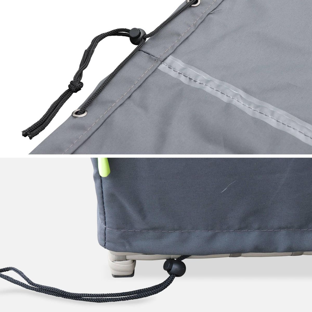 SWEEEK Housse de protection 172x112cm gris foncé - Bâche rectangulaire en polyester enduit PA pour tables de jardin Firenze 6. Vasto 10. Vabo 10 et Cubo 10