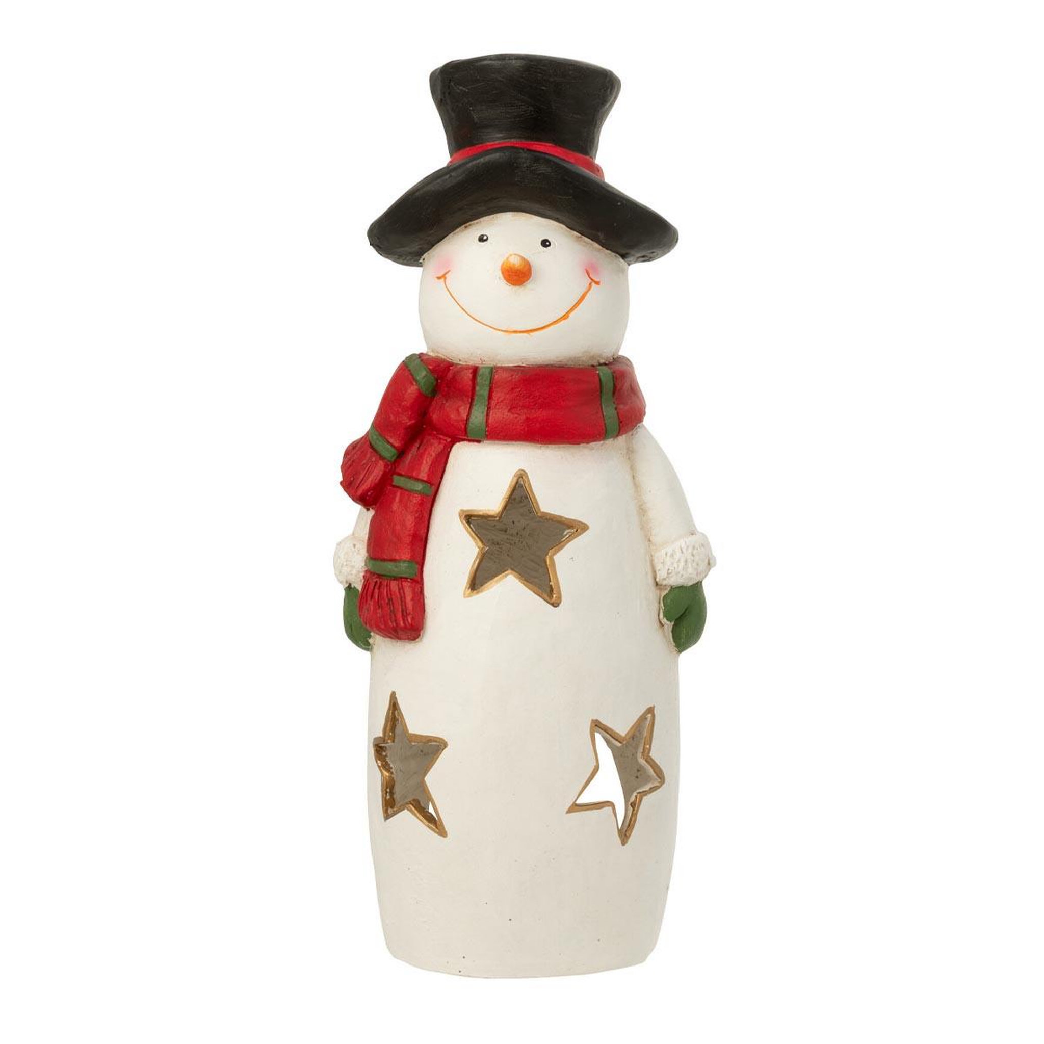 J-LINE Photophore bonhomme de neige  christmas show  51cm multicolore