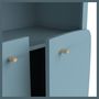 Voir la diapositive 5 : Bibliothèque bébé enfant 3 niches 2 portes bleu LINIA