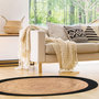 Voir la diapositive 3 : The Home Deco Factory Tapis rond en jute design bicolore Sophie