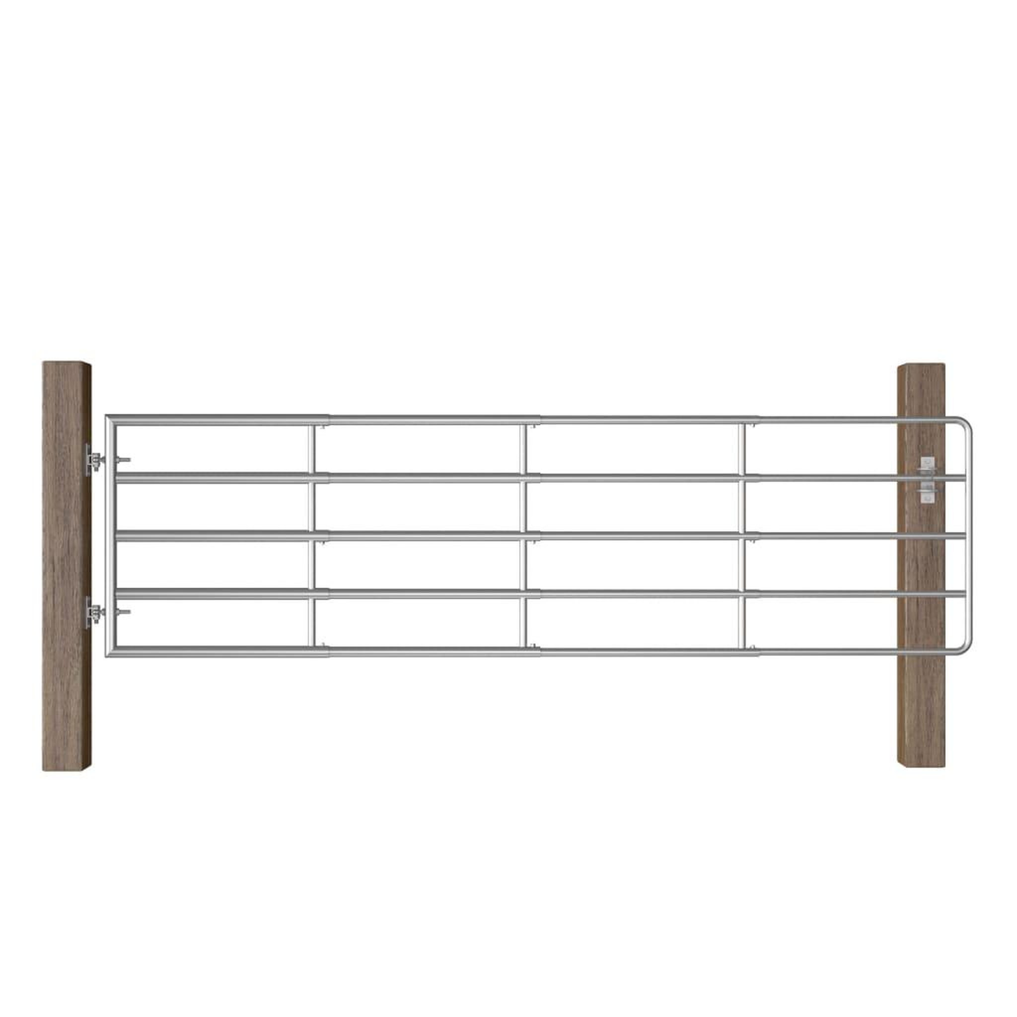 Voir la diapositive 1 : VIDAXL Portillon a 5 barres Acier (115-300)x90 cm Argente