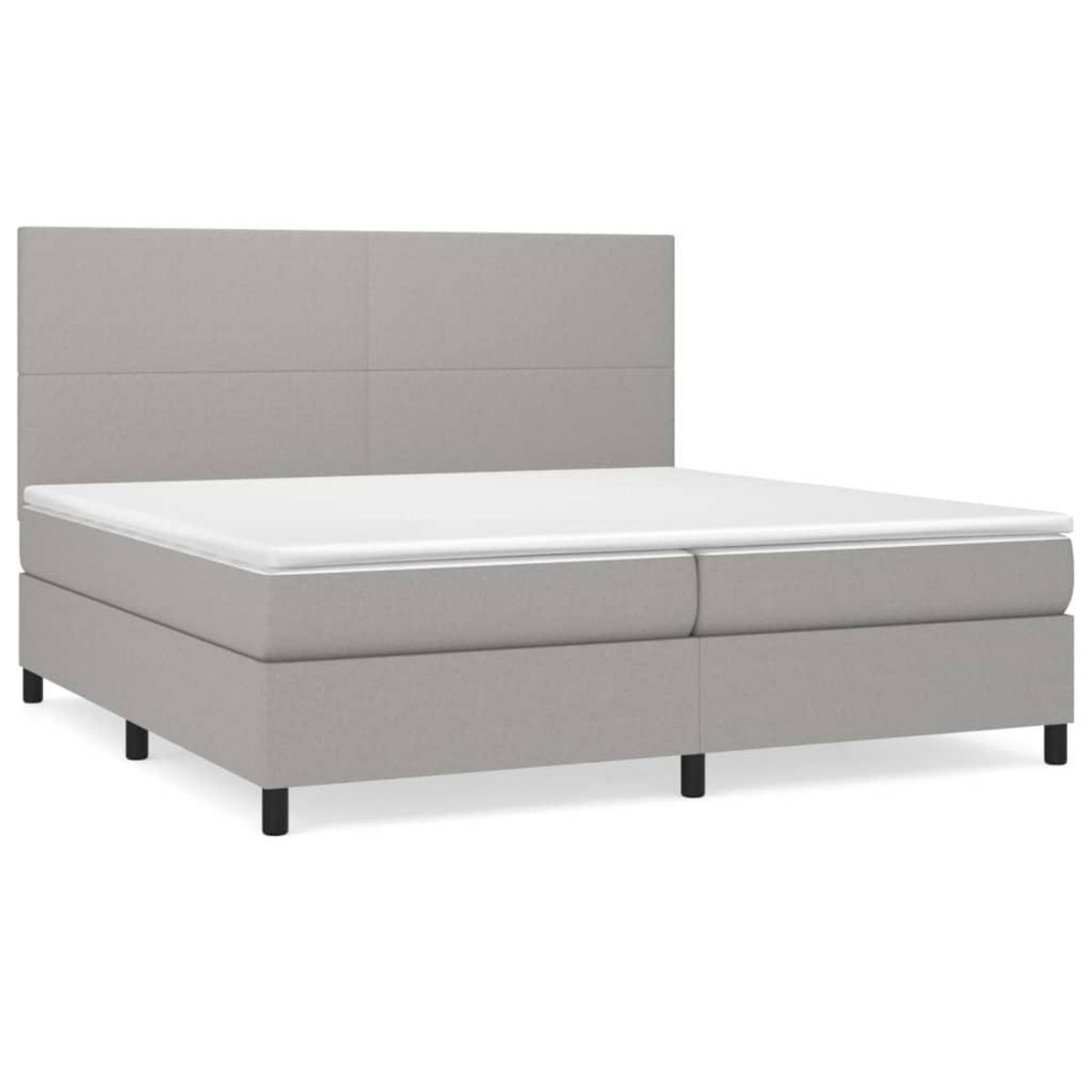 VIDAXL Sommier a lattes de lit avec matelas Gris clair 200x200cm Tissu