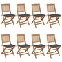 Voir la diapositive 1 : VIDAXL Chaises pliables de jardin lot de 8 avec coussins Bois d'acacia