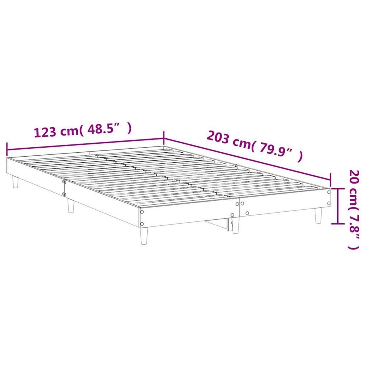 VIDAXL Cadre de lit sans matelas noir 120x200 cm