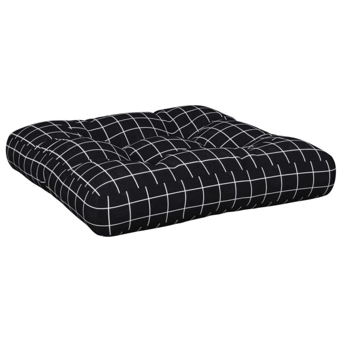 VIDAXL Coussins de palette lot de 2 motif a carreaux noir tissu