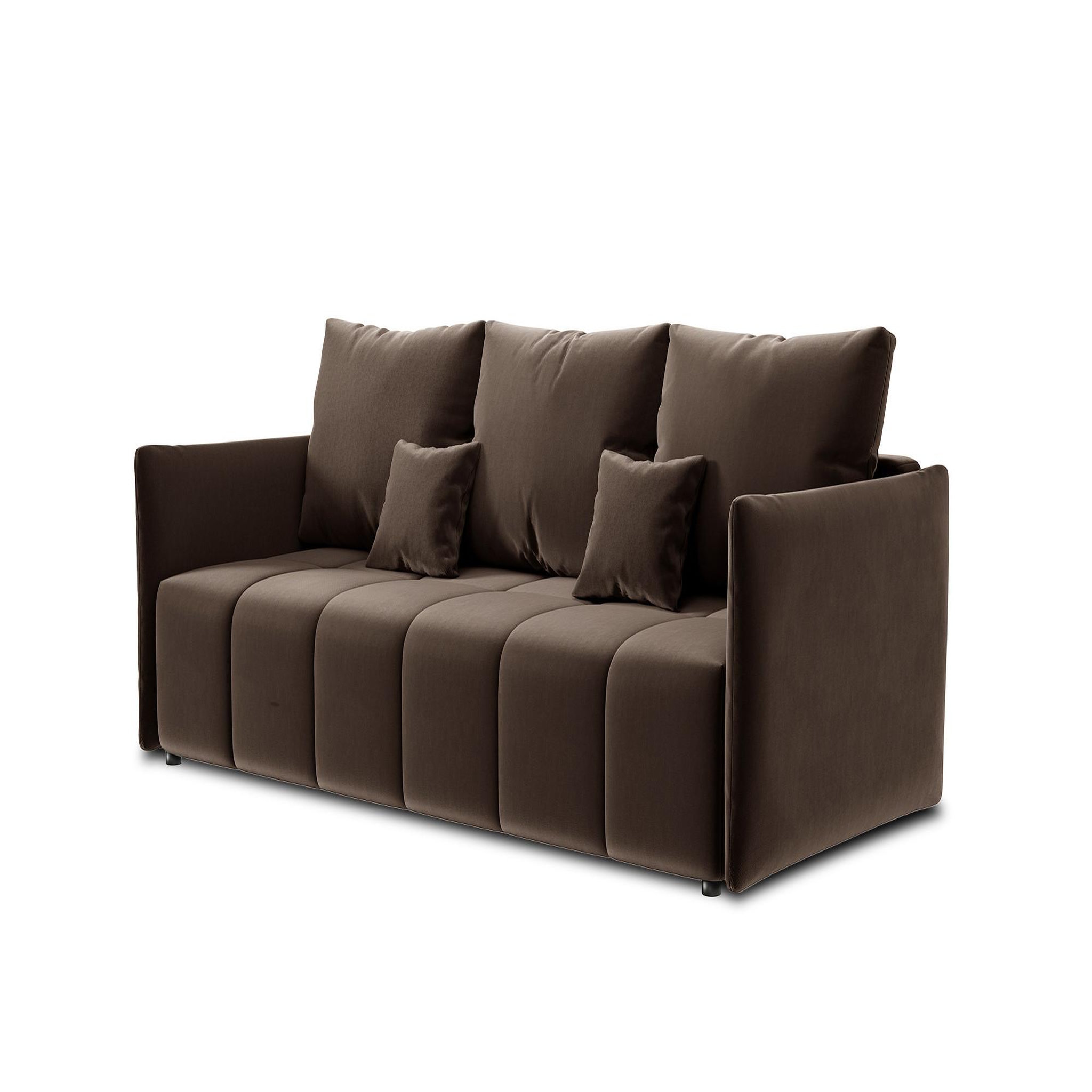 Voir la diapositive 4 : BEST MOBILIER Petra - canapé 3 places convertible avec coffre - en velours