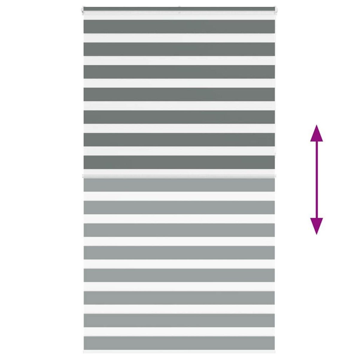 VIDAXL Store zebre gris fonce largeur du tissu 120,9 cm polyester