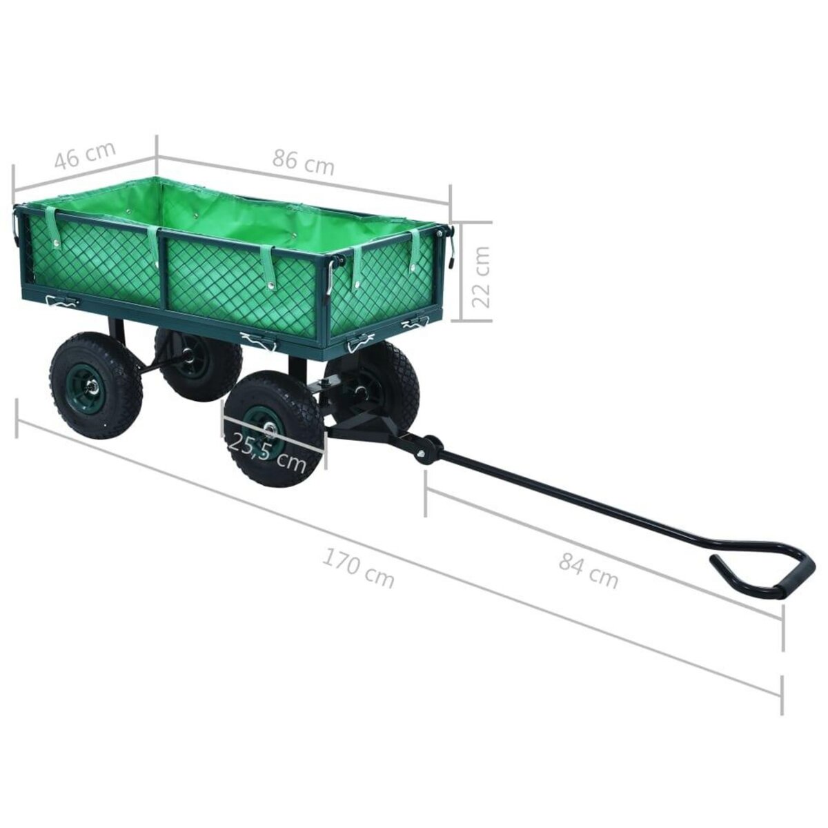 VIDAXL Chariot a main de jardin Vert 250 kg