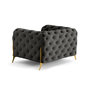 Voir la diapositive 4 : LISA DESIGN Camden - fauteuil chesterfield en velours - pieds en métal doré