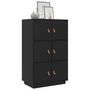 Voir la diapositive 1 : VIDAXL Buffet haut Noir 67x40x108,5 cm Bois massif de pin