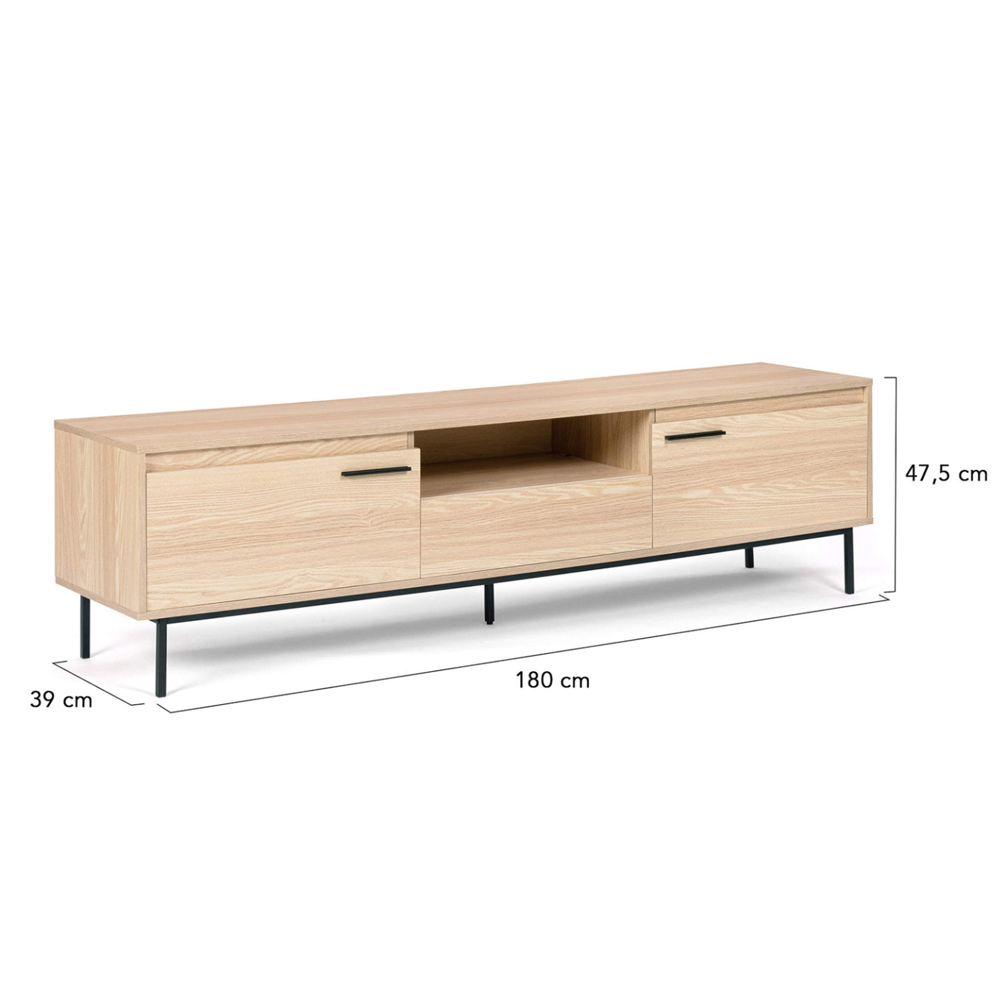 Voir la diapositive 6 : ID MARKET Meuble tv 180 cm seattle avec rangements design industriel