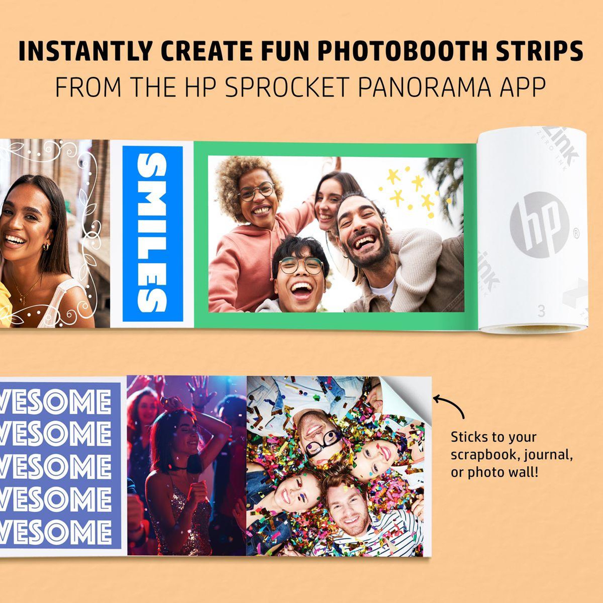 Voir la diapositive 4 : HP Imprimante photo portable Sprocket Panorama Gris