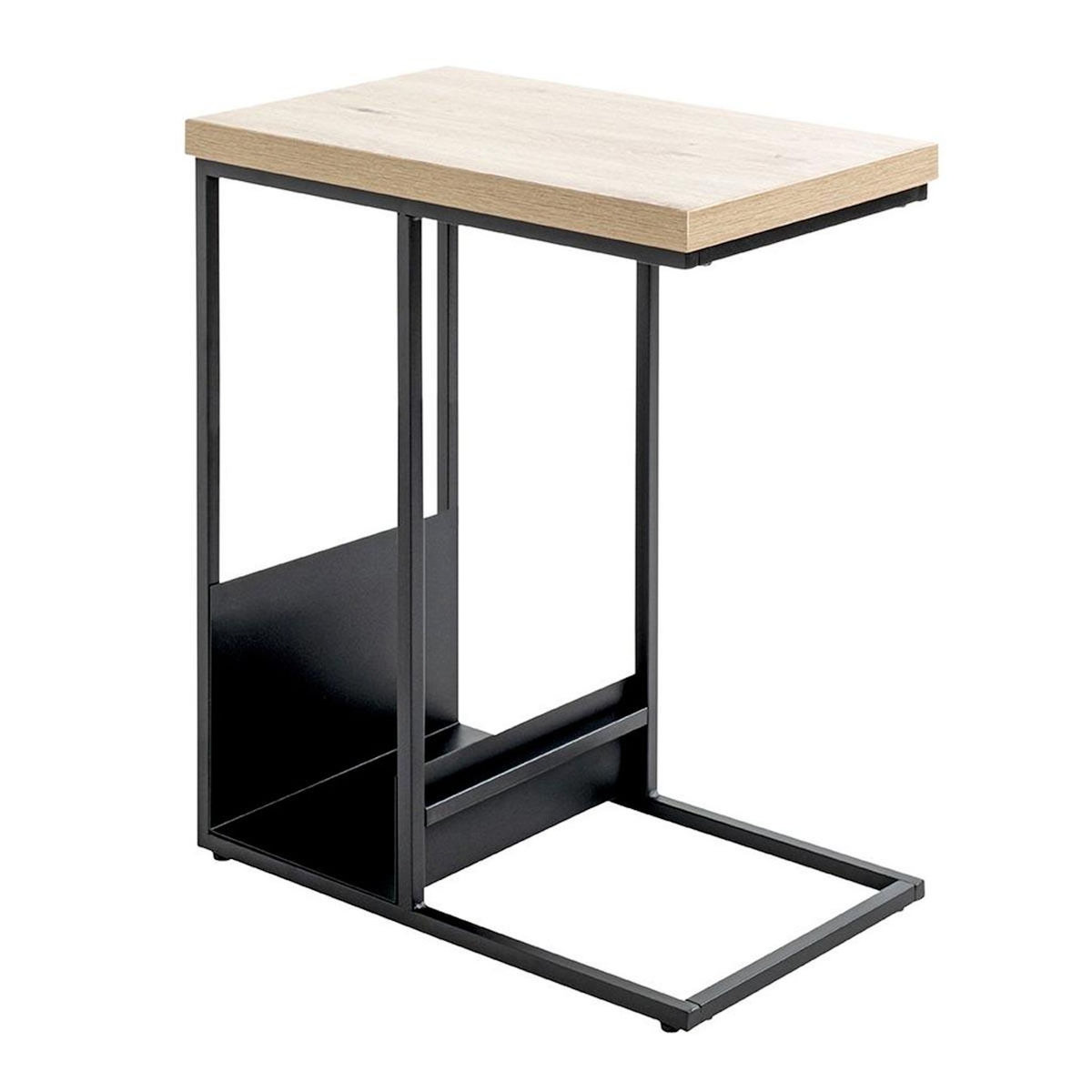 Paris Prix Table d'Appoint Porte Revues  Marie  60cm Naturel & Noir