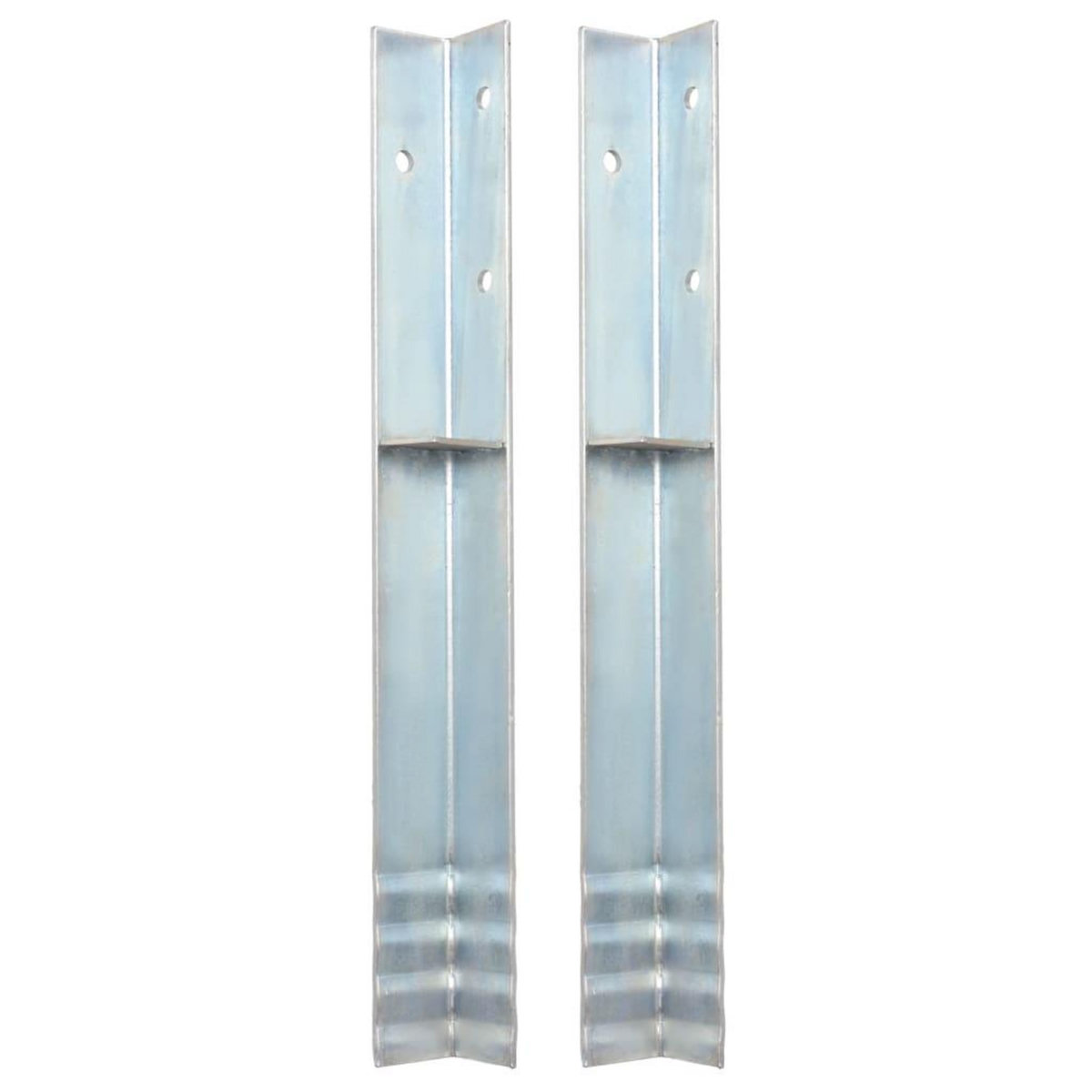 VIDAXL Piquet de sol en forme de L 2 pcs Acier galvanise 5 x 5 x 50 cm