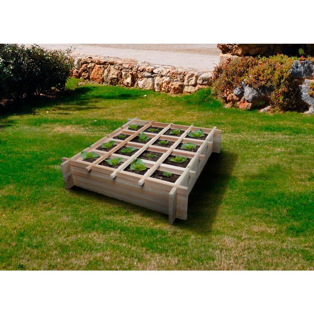 Habitat et Jardin Carré potager en bois  Tournesol  - 80 x 80 x 20 cm