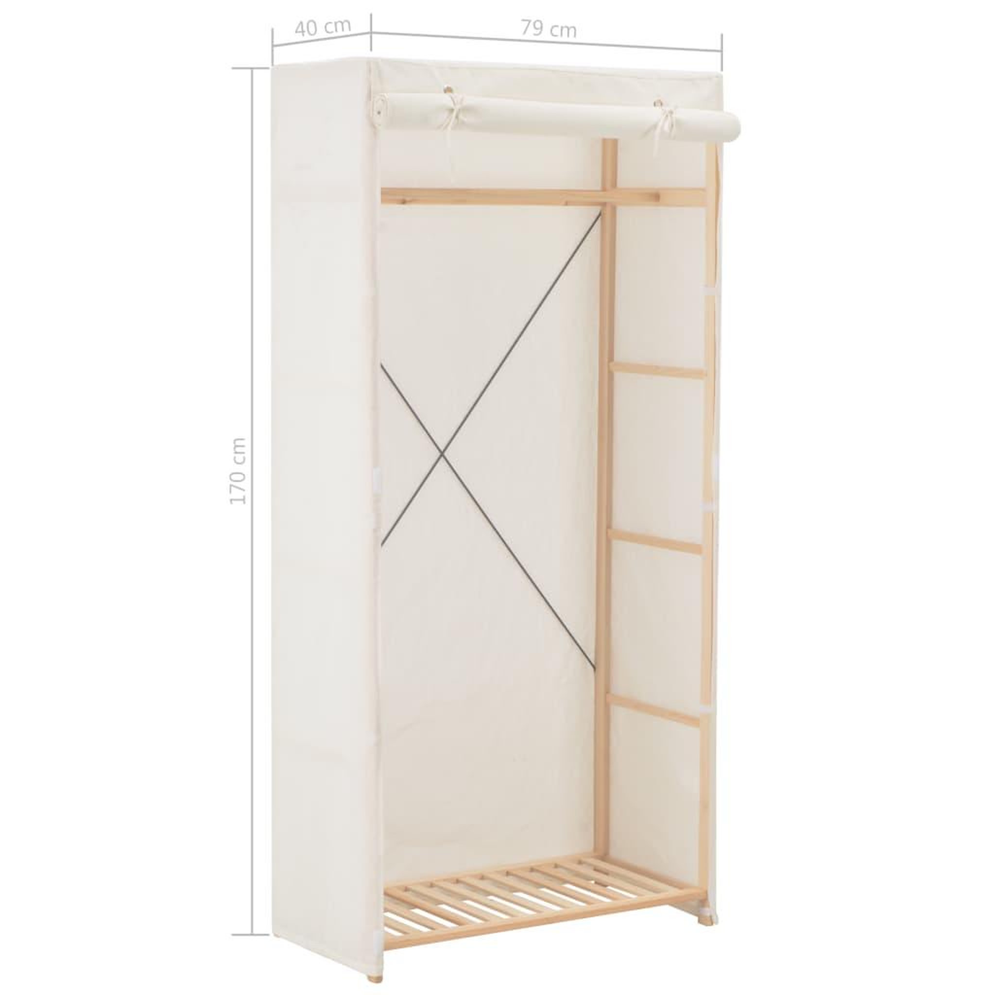 Voir la diapositive 6 : VIDAXL Garde-robe Blanc 79 x 40 x 170 cm Tissu