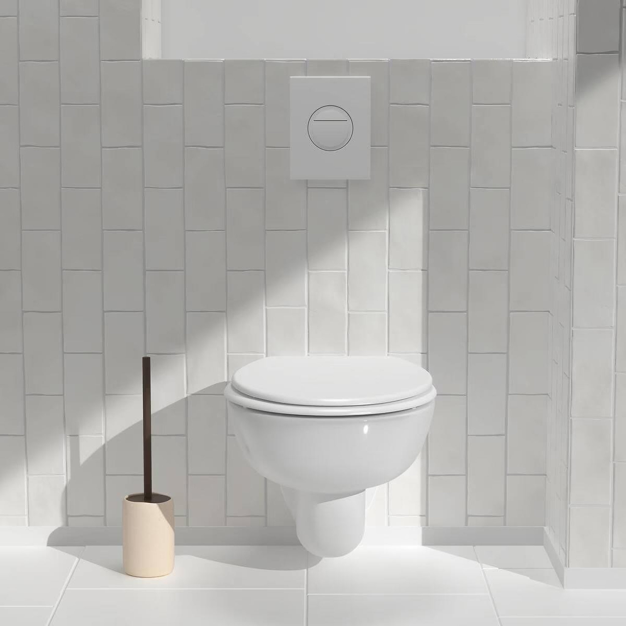 Voir la diapositive 3 : FIVE Brosse wc en résine  olea  41cm beige
