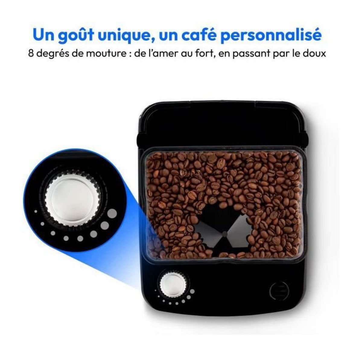 Medion Cafetiere Filtre Digitale avec Broyeur - MEDION - 1000W - 1,5L - Silver