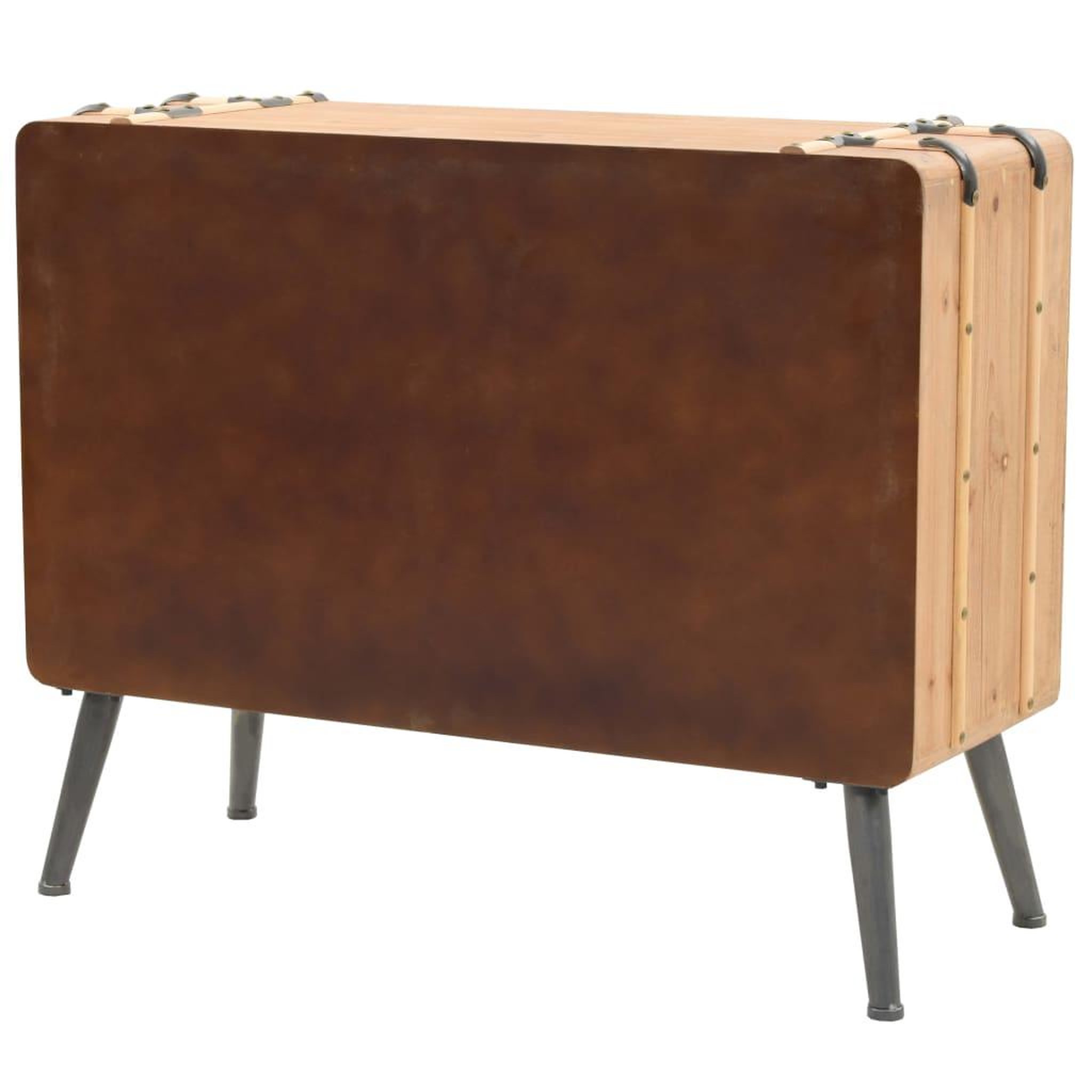 Voir la diapositive 4 : VIDAXL Armoire a tiroirs bois de sapin massif 91x35x73 cm