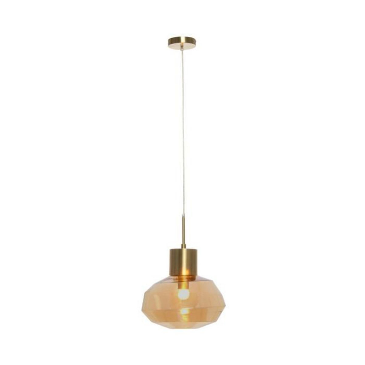 Paris Prix Lampe Suspension Design  Vince  32cm Ambre