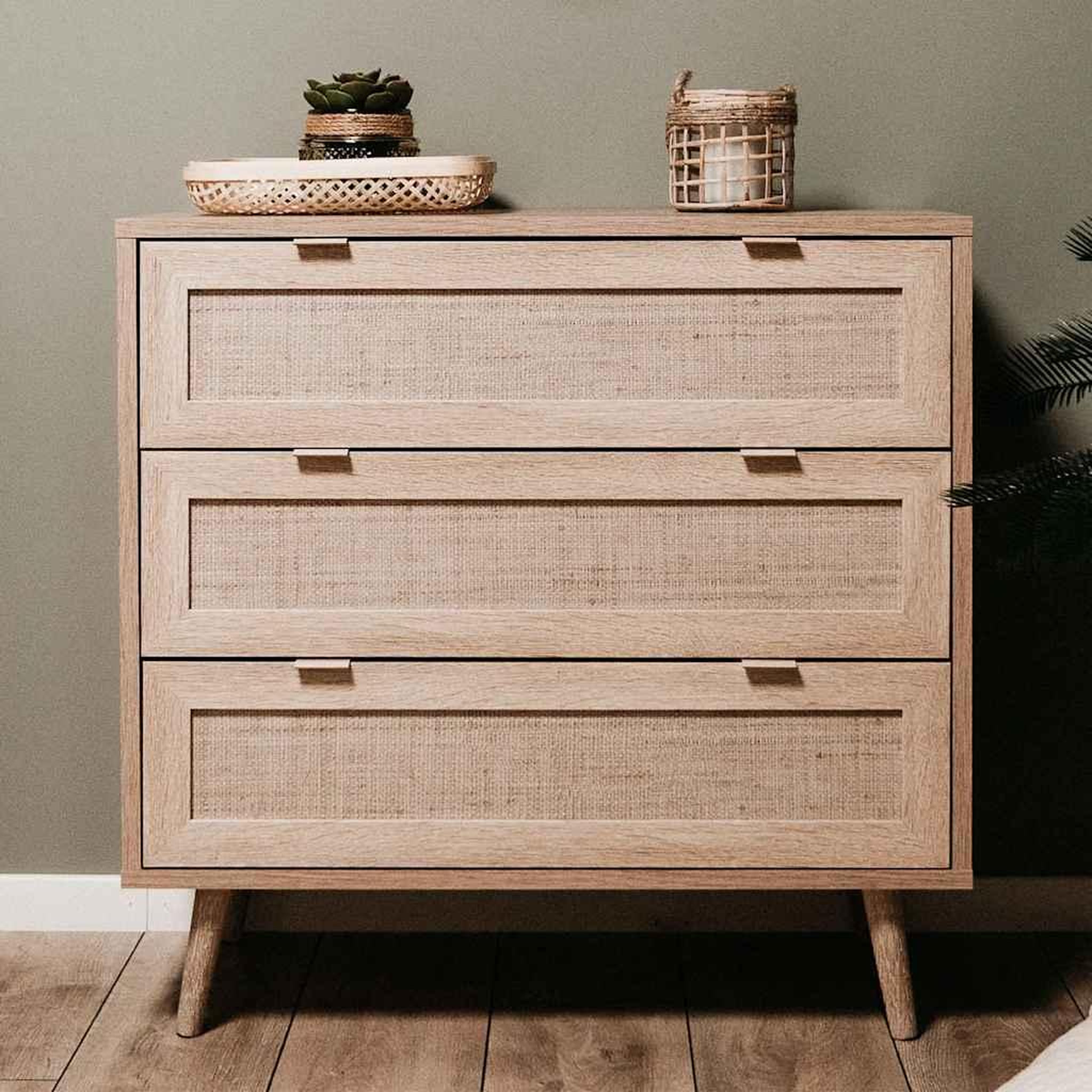 Voir la diapositive 1 : Finori Finori Commode Bali 03A Chene sonoma et impression de canne