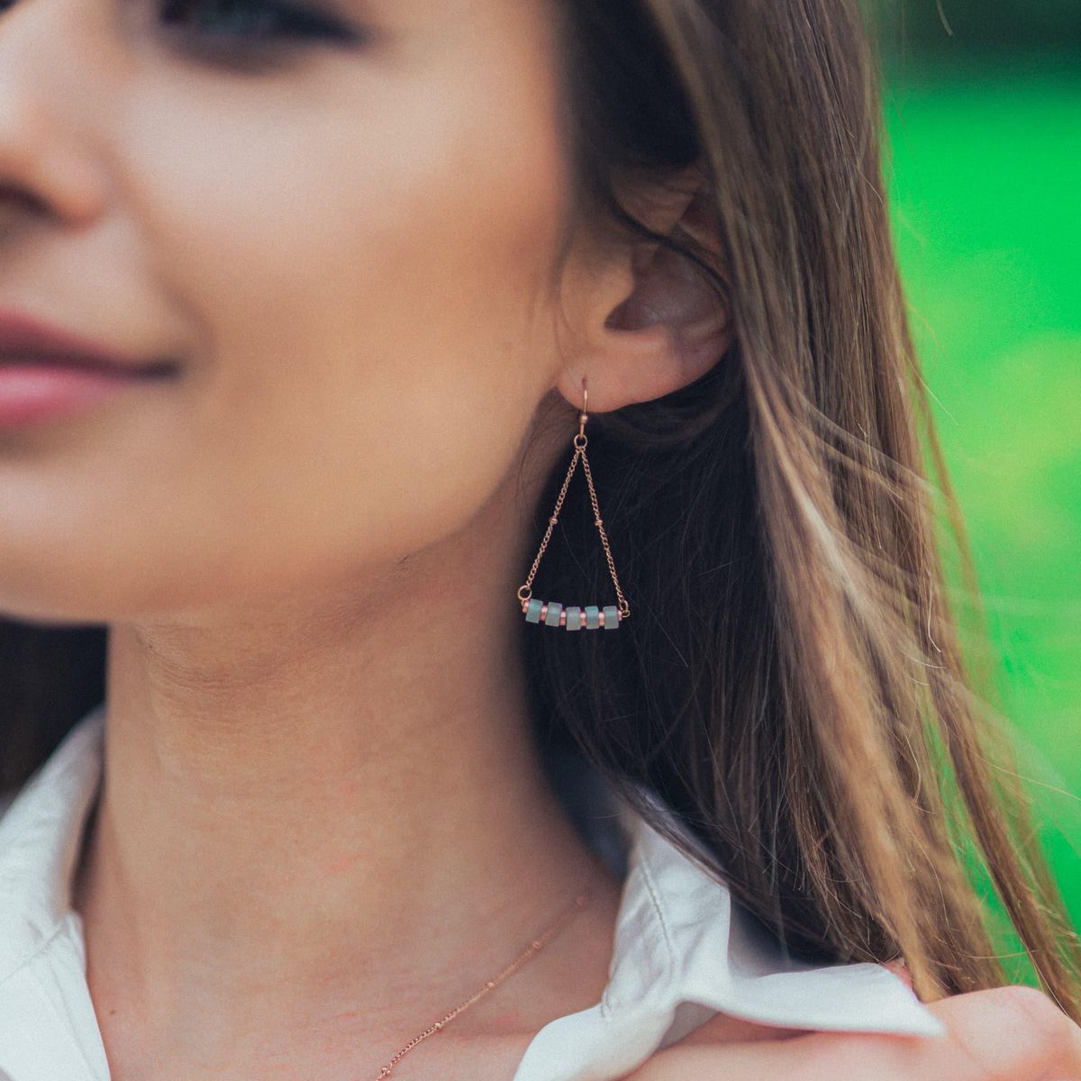 SLOYA Boucles d'oreilles Piana en pierres Amazonite