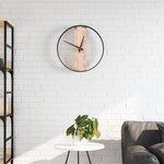 VIDAXL Horloge murale marron Ø35 cm fer et bois de chene