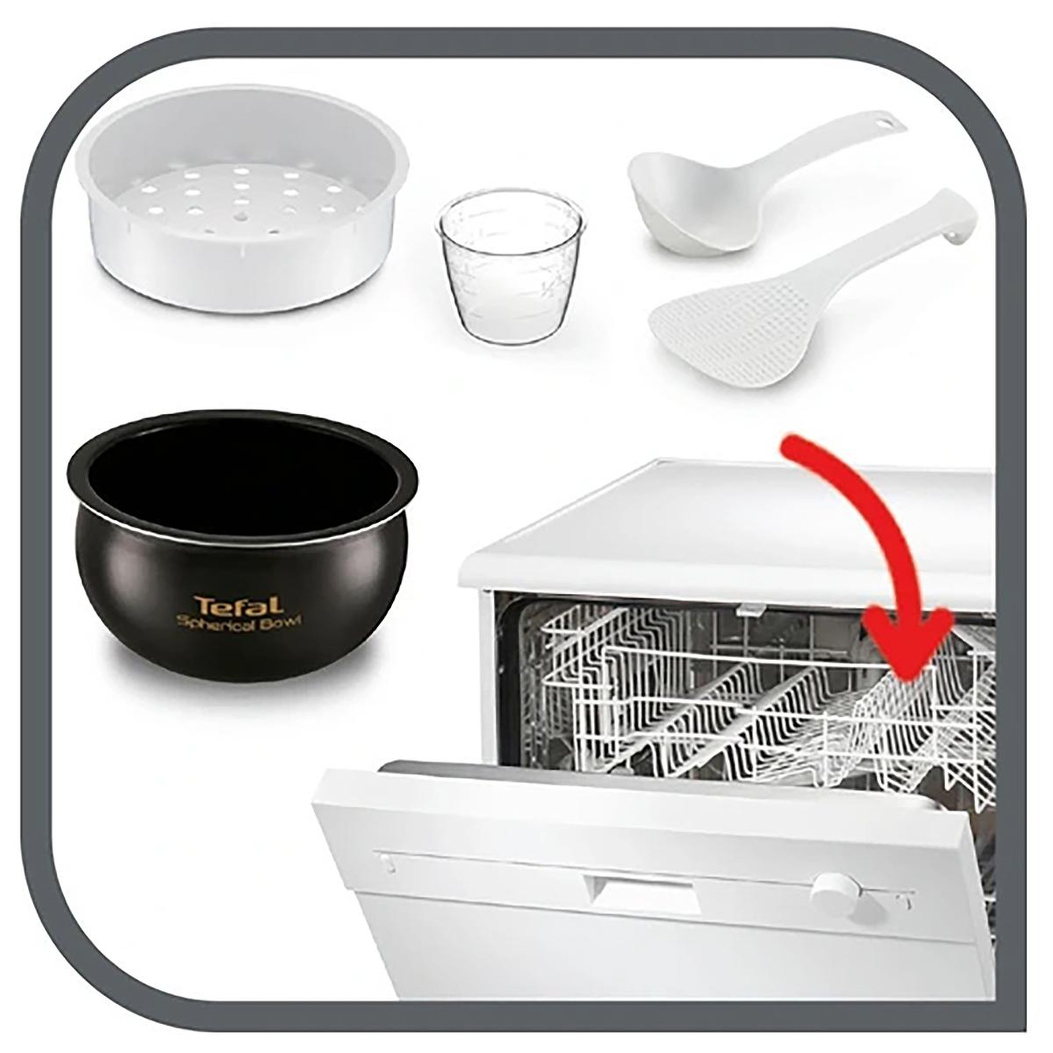Voir la diapositive 5 : TEFAL Cuiseur à riz 5l 750w blanc - rk732100