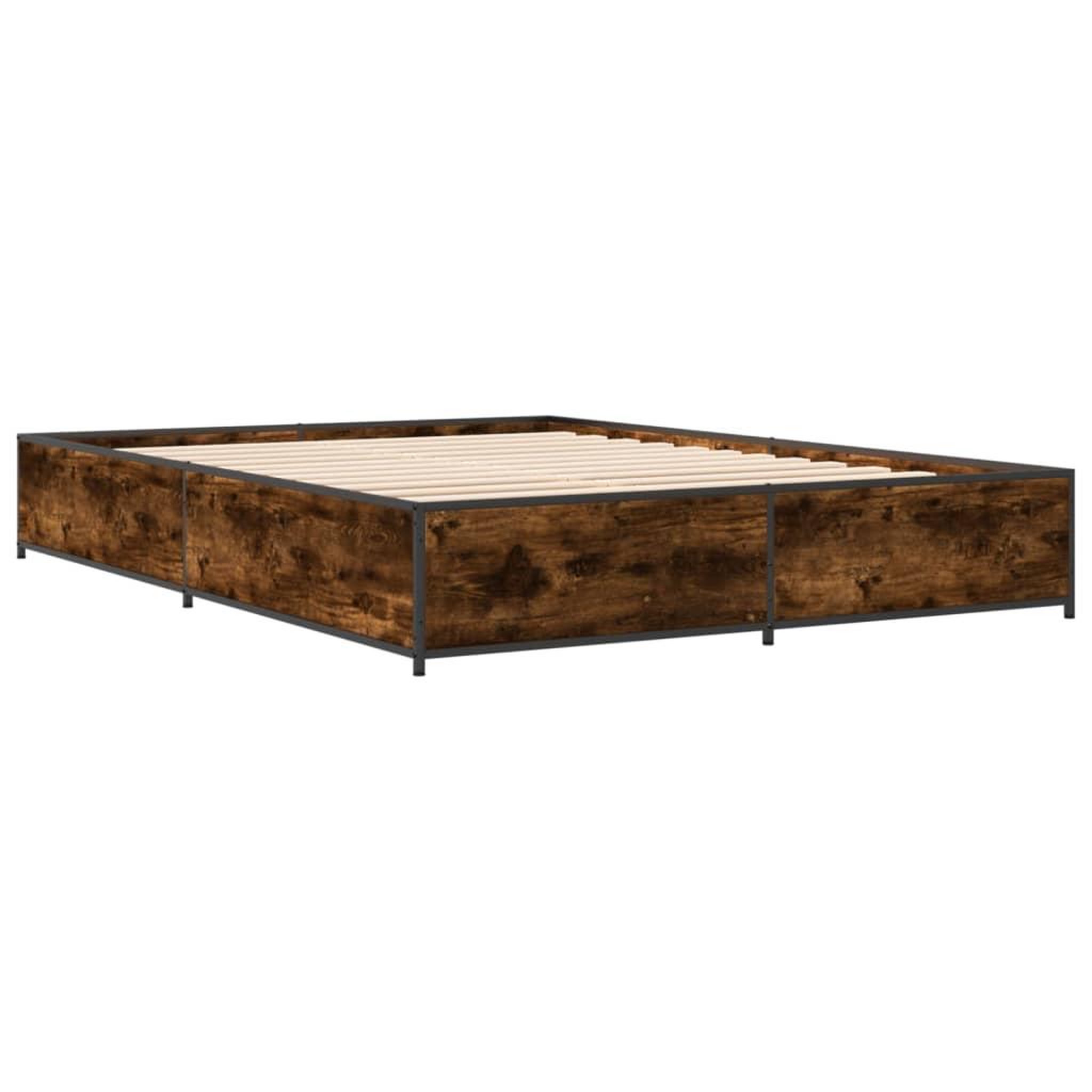 Voir la diapositive 3 : VIDAXL Cadre de lit sans matelas chene fume 120x190 cm