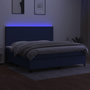 Voir la diapositive 4 : VIDAXL Sommier a lattes de lit et matelas et LED Bleu 200x200 cm Tissu