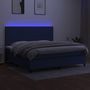 Voir la diapositive 4 : VIDAXL Sommier a lattes de lit et matelas et LED Bleu 200x200 cm Tissu