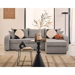 BEST MOBILIER Valos - canapé d'angle réversible - 4 places - convertible avec coffres - en velours côtelé. Coloris disponibles : Beige, Rose, Jaune, Gris, Bleu