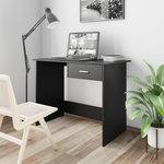 VIDAXL Bureau Noir 100x50x76 cm Bois d'ingenierie