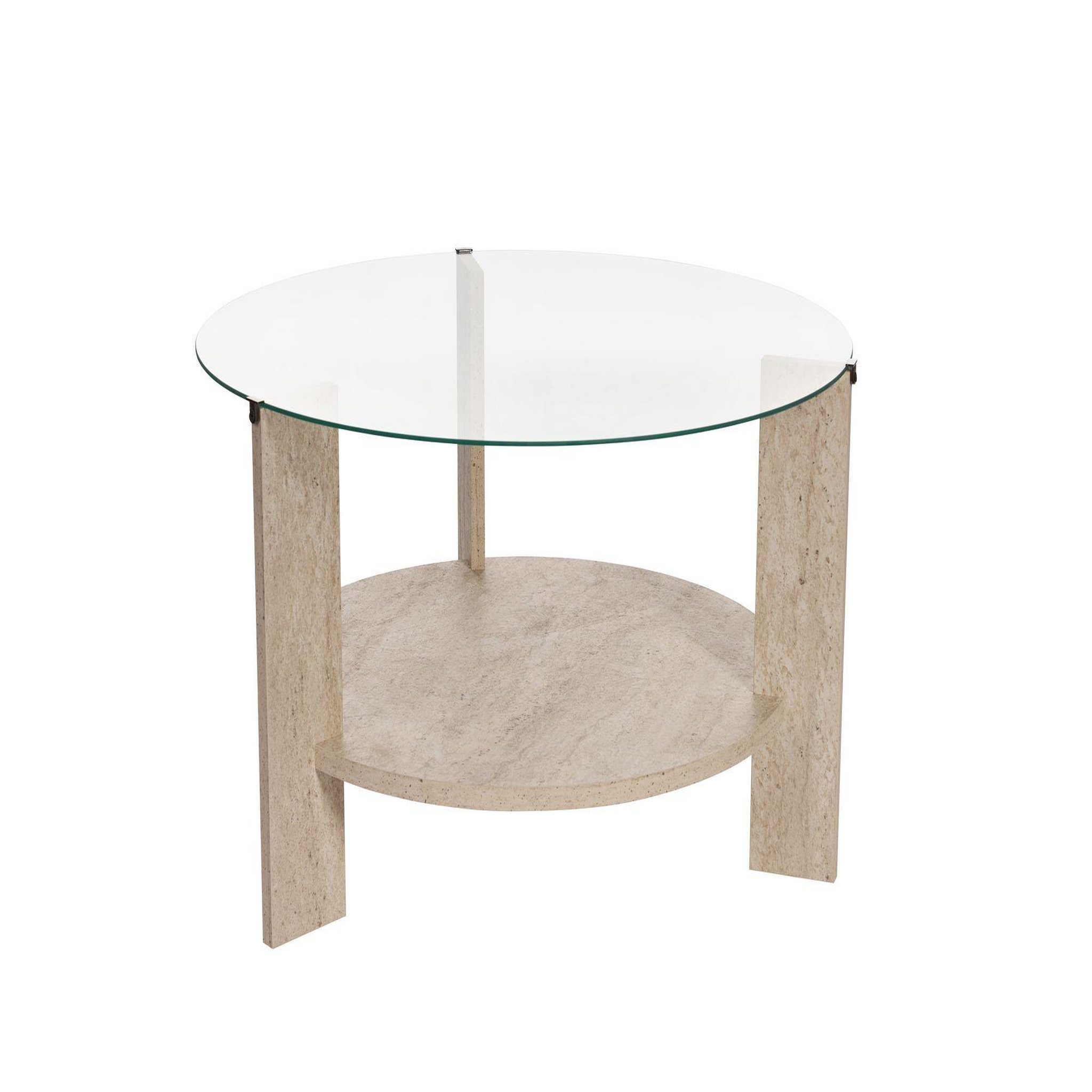 Habitat et Jardin Table basse en bois  clara  - 75 x 75 x 40 cm - travertintransparent