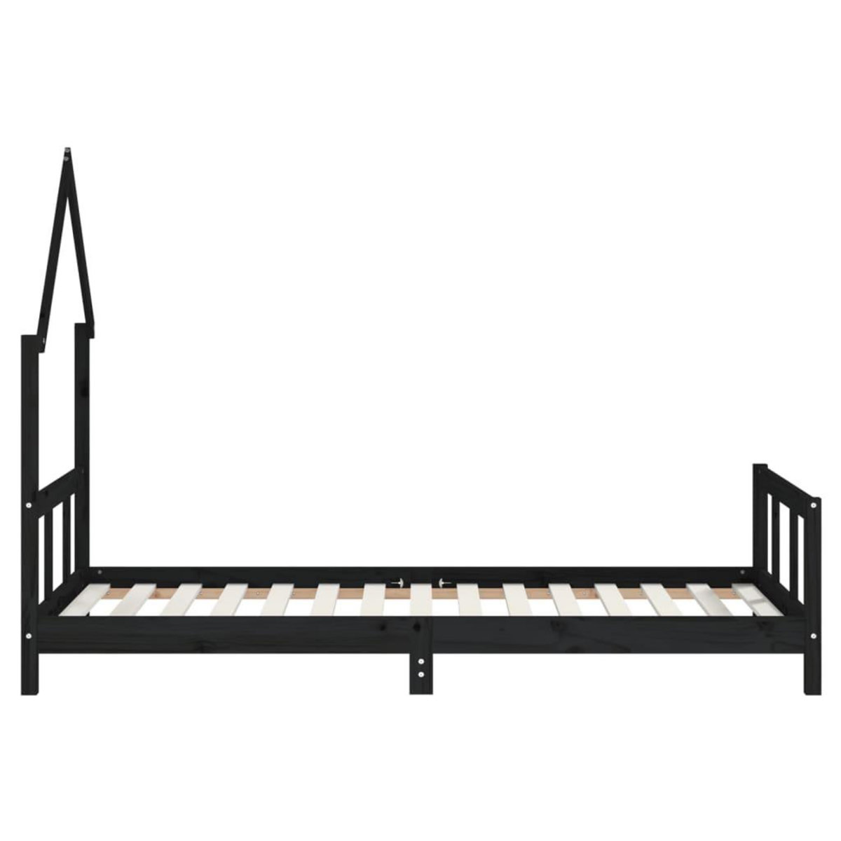VIDAXL Cadre de lit pour enfants noir 90x190 cm bois de pin massif