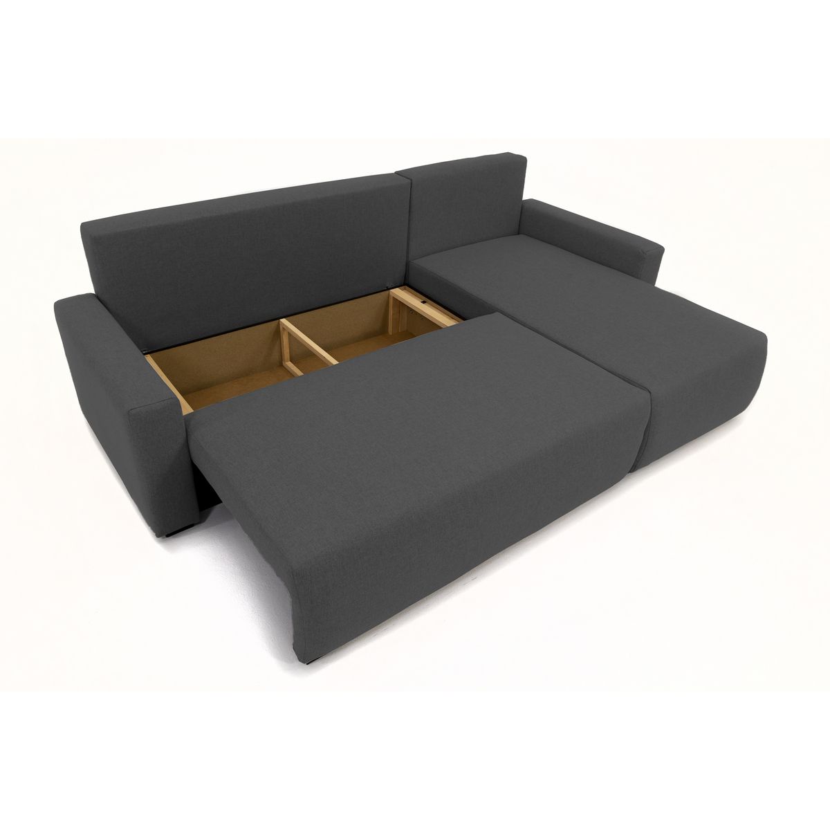 Canapé d'angle gauche fixe convertible 5 places avec coffre de rangement MATT