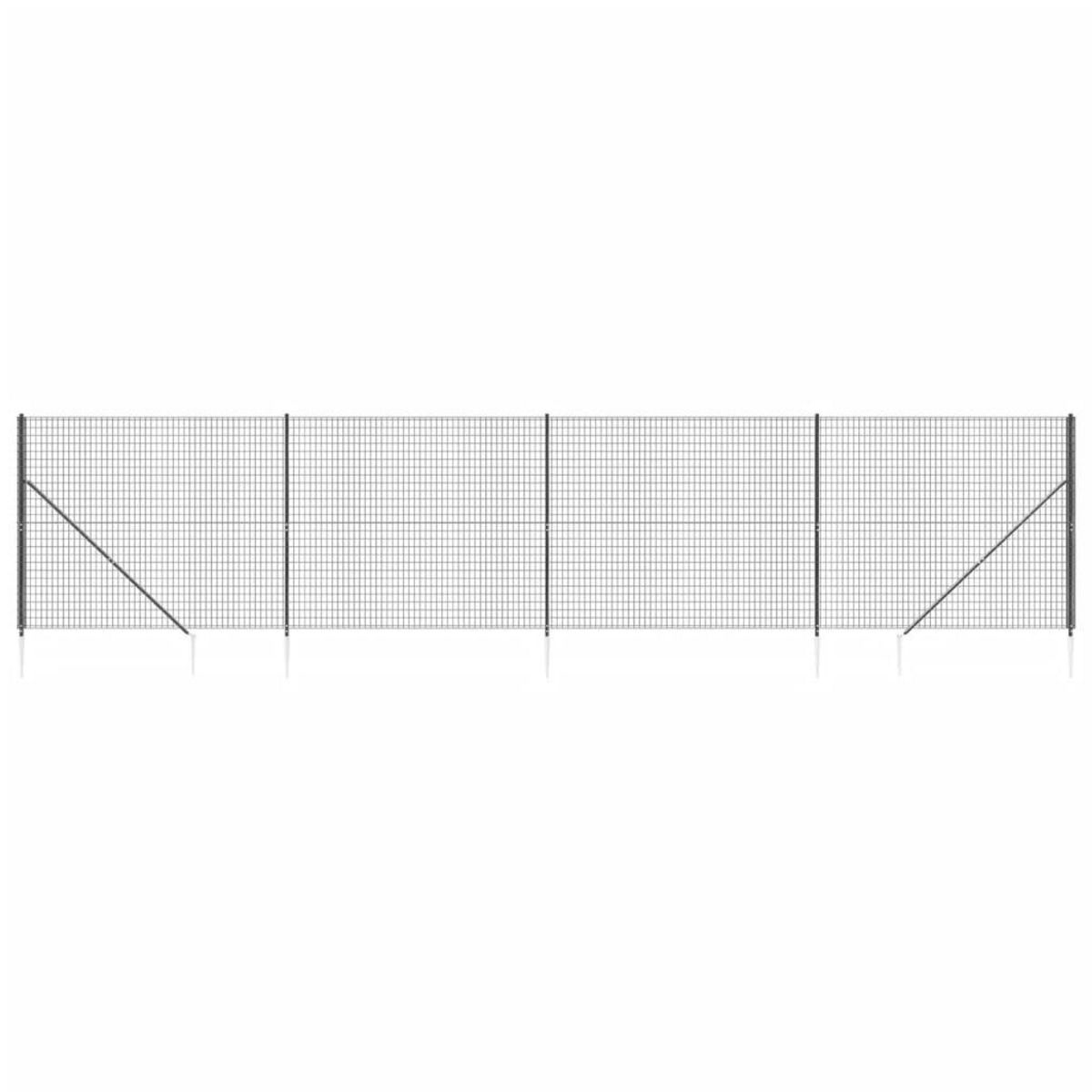 VIDAXL Cloture en treillis metallique et ancrage anthracite 2,2x10 m