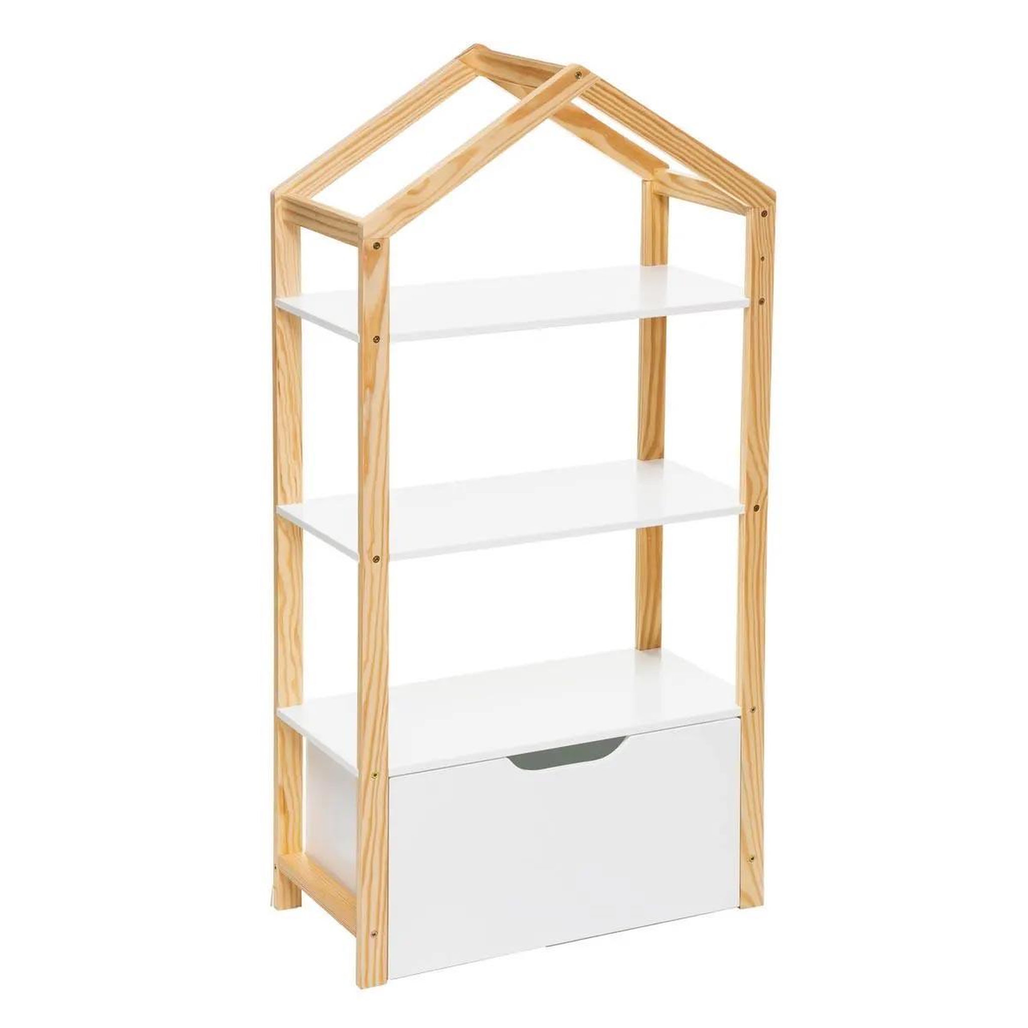 Voir la diapositive 1 : Atmosphera Kids Bibliothèque 3 étagères enfant  maison  120cm blanc