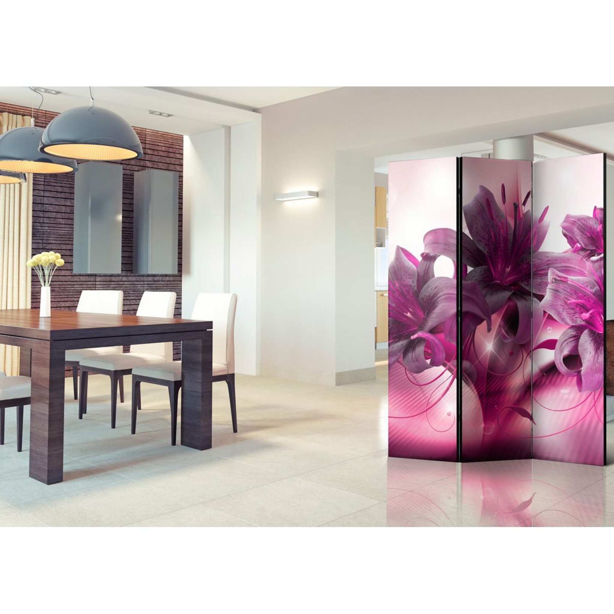 Voir la diapositive 2 : Paris Prix Paravent 3 volets  the purple flame  135x172cm