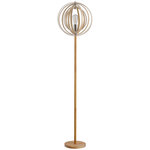 HOMCOM Lampadaire sur Pied Circulaire 40 W Max. Abat-Jour bois naturel clair dim. Ø 38 x 160 cm