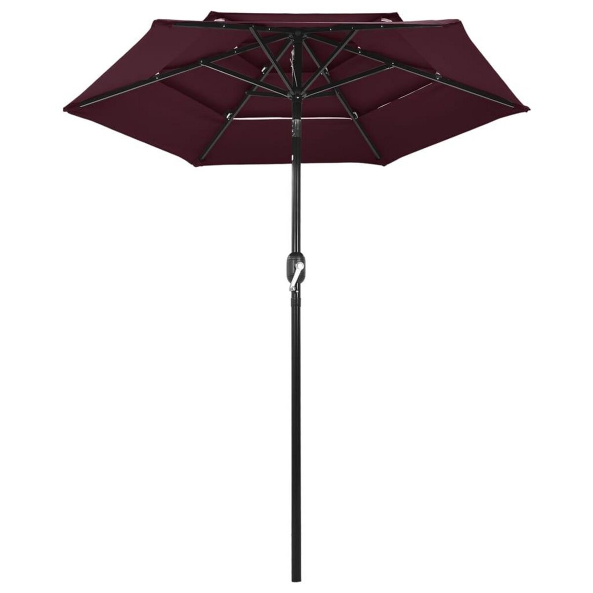 VIDAXL Parasol de jardin a 3 niveaux mat en aluminium rouge bordeaux